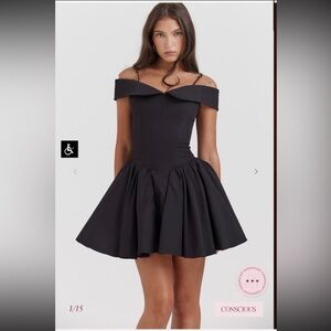 House of CB Elida Fuller Cup Black Mini Dress